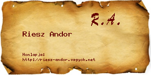 Riesz Andor névjegykártya